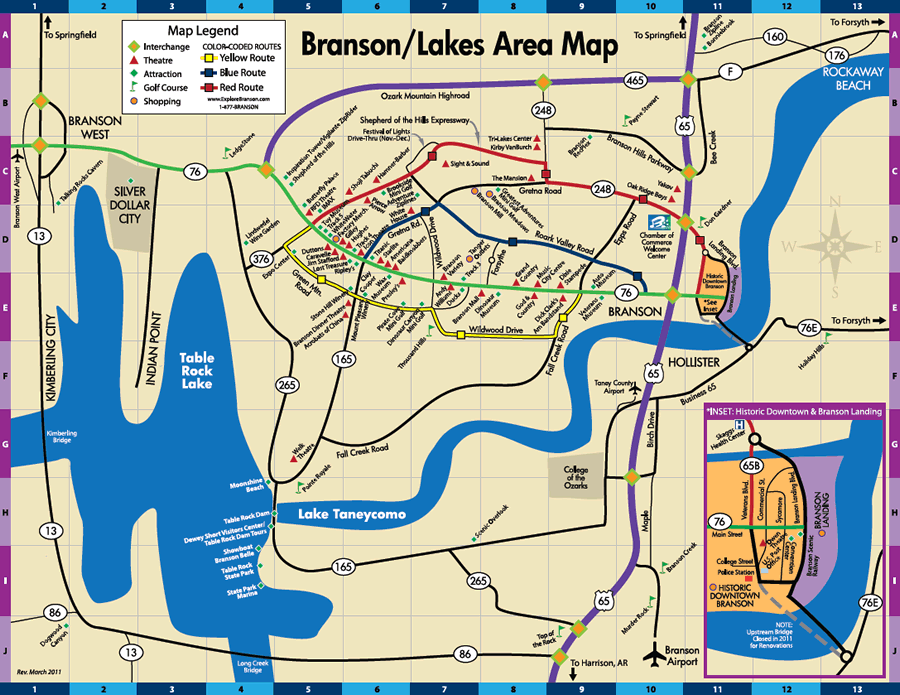 tourist map of branson missouri