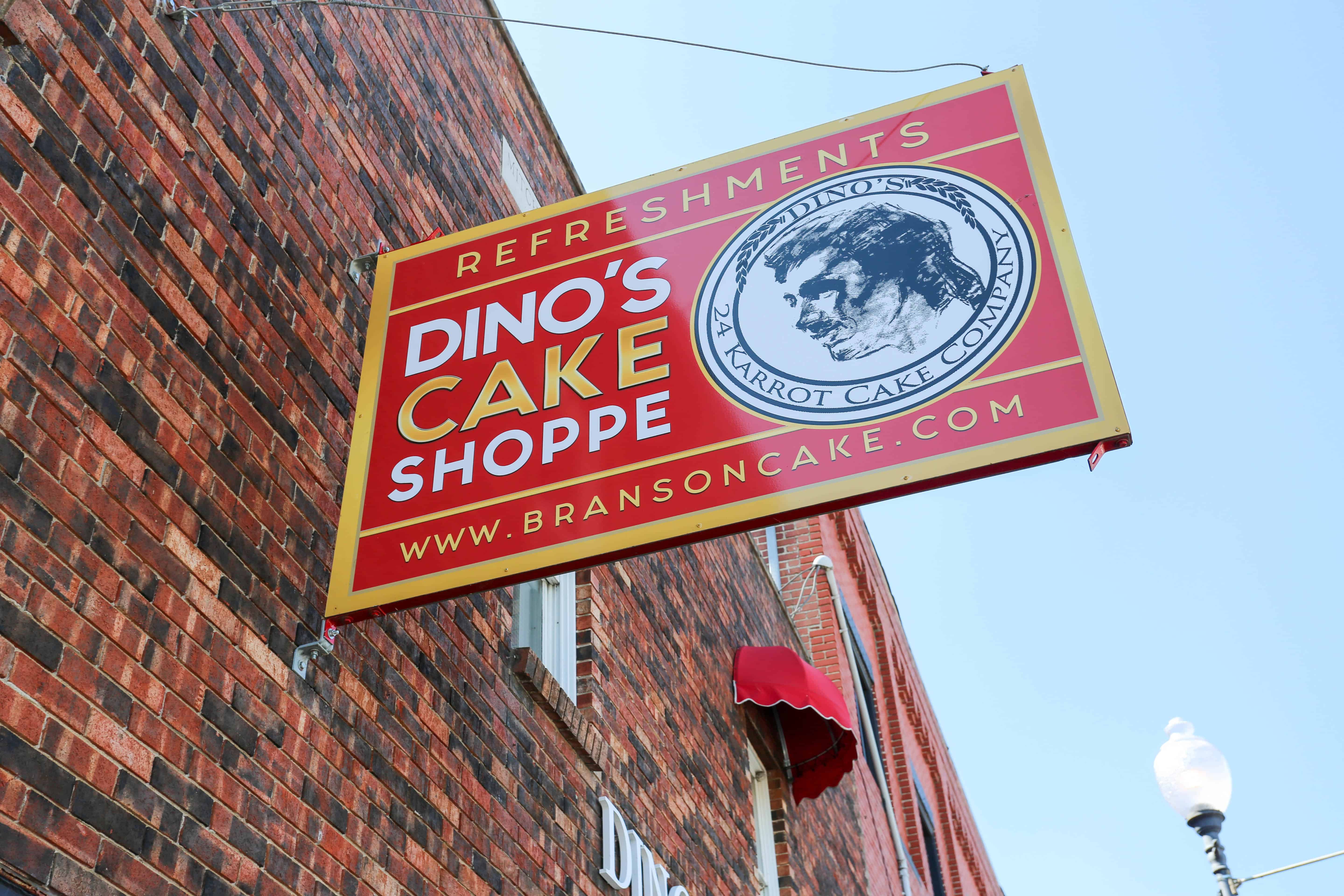 Dino's Cake Shoppe outdoor sign