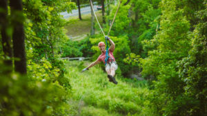 Zip lining in Branson