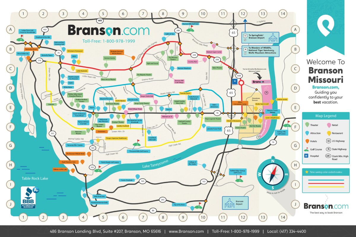Map of Branson, MO