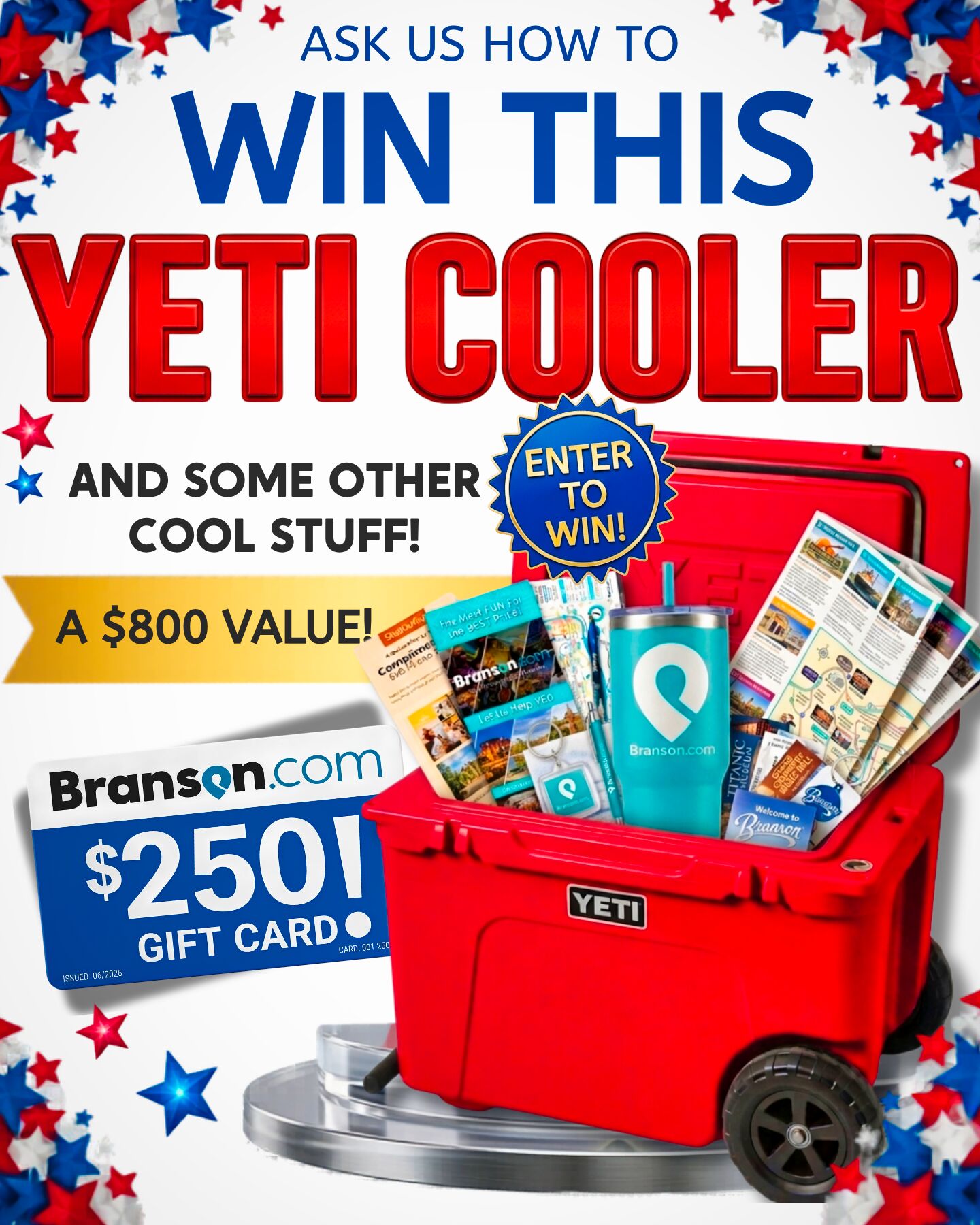 2026 Branson Yeti Cooler Summer Sweepstakes