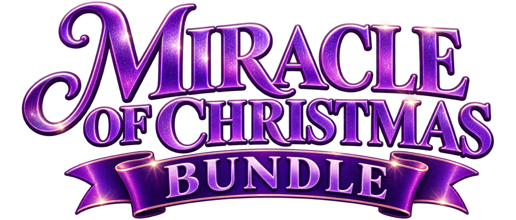 Promotional banner reading 'Miracle of Christmas Bundle' in glossy purple lettering with a ribbon background